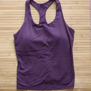 CRZ YOGA Women's Butterluxe Waist Length Bra Tank, Deep Purple, Size Large (12)